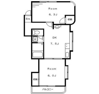 東京都北区岩淵町 賃貸マンション 2DK