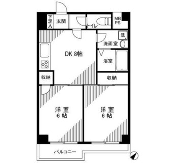 東京都北区滝野川７丁目 賃貸マンション 2DK