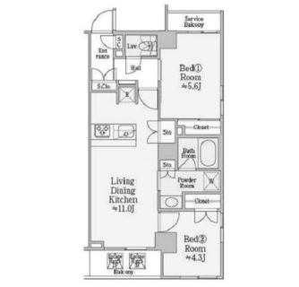 東京都北区赤羽西４丁目 賃貸マンション 2LDK