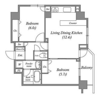 東京都北区滝野川７丁目 賃貸マンション 2LDK